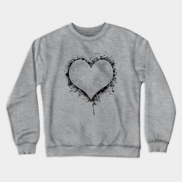 Splatter Heart Crewneck Sweatshirt by sambeawesome